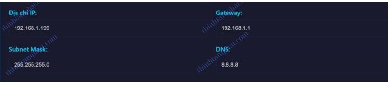 cài đặt ip tĩnh web cảnh báo nhiệt độ